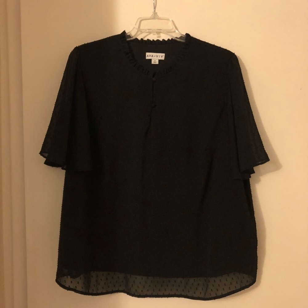 Ava & Viv swiss dot style top, size 2X